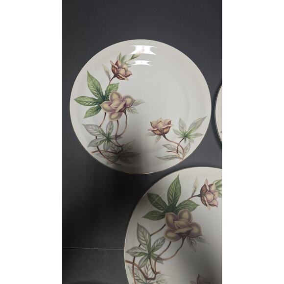 Meito China White China Woodrose Dinner Plates Set Of 5 Japan Floral Pattern - Picture 5 of 9
